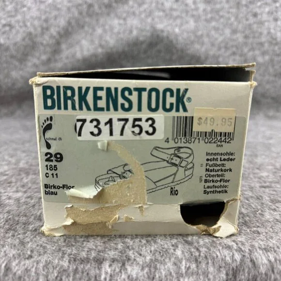 ✅Girls C11/EU29 Birkenstock Kids Rio Blue Birko-Flor Sandals *DISCOLORED SOLE - Picture 12 of 14